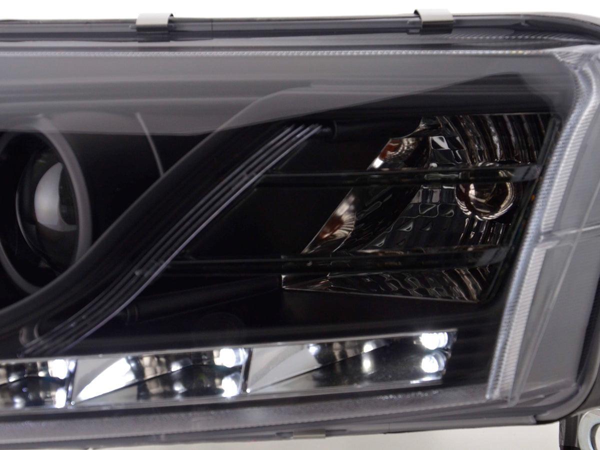 Audi A6 (C6 4F) Black Xenon LED Headlights with Daytime Running Lights (2004-2008) - K2 Industries