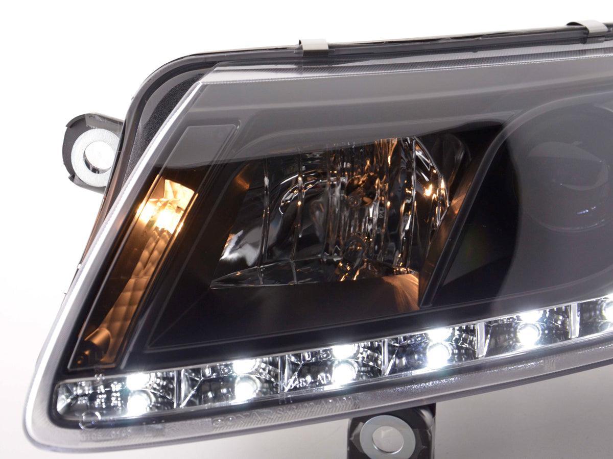 Audi A6 (C6 4F) Black Xenon LED Headlights with Daytime Running Lights (2004-2008) - K2 Industries