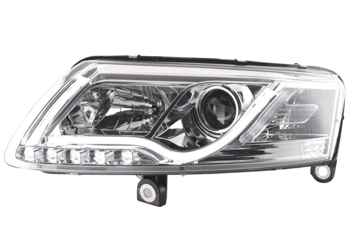 Audi A6 (C6 4F) Chrome LED Headlights with Daytime Running Lights (2004-2008) - K2 Industries
