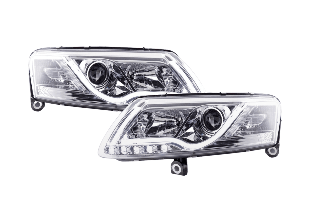 Audi A6 (C6 4F) Chrome LED Headlights with Daytime Running Lights (2004-2008) - K2 Industries