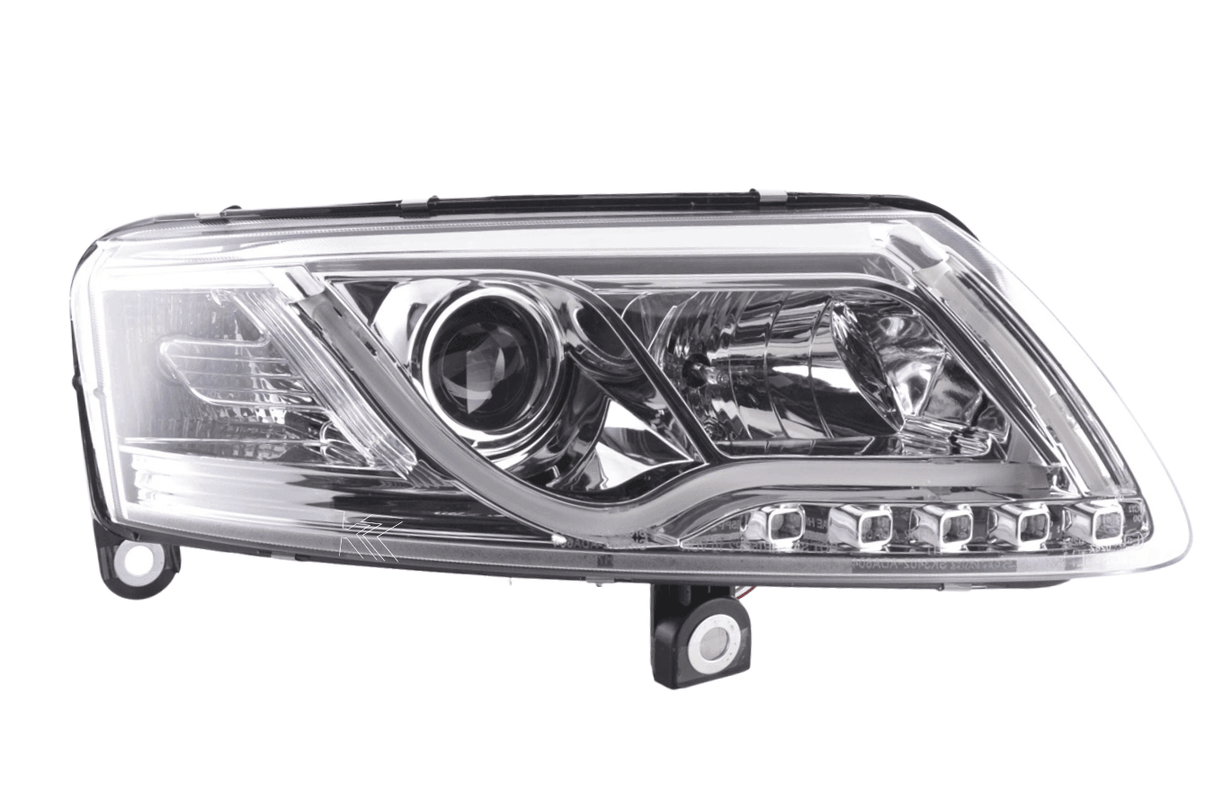 Audi A6 (C6 4F) Chrome LED Headlights with Daytime Running Lights (2004-2008) - K2 Industries