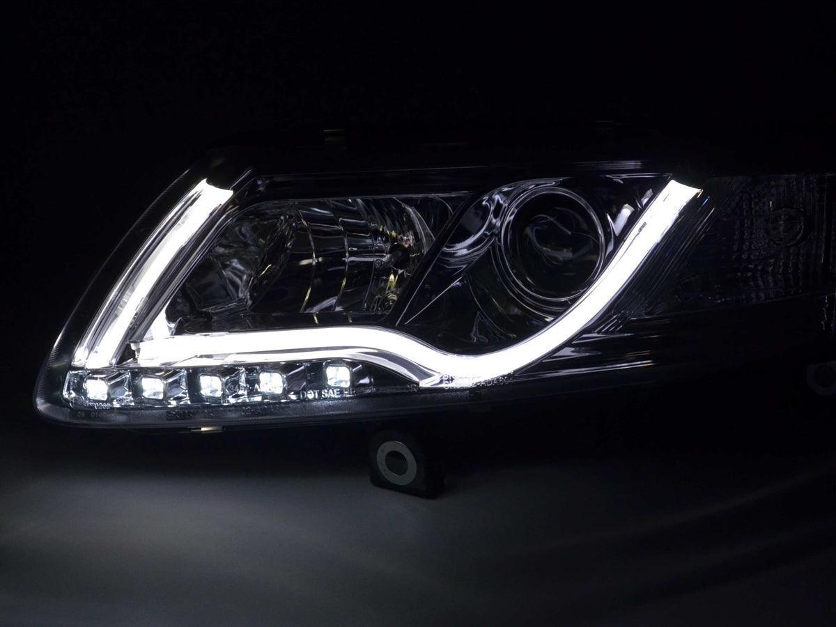 Audi A6 (C6 4F) Chrome LED Headlights with Daytime Running Lights (2004-2008) - K2 Industries