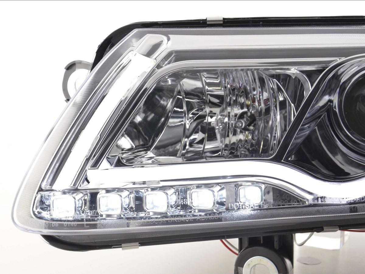 Audi A6 (C6 4F) Chrome LED Headlights with Daytime Running Lights (2004-2008) - K2 Industries