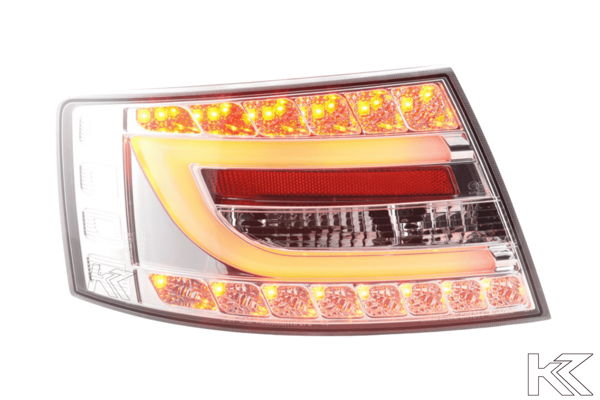 Audi A6 (C6/4F) Sedan Chrome Clear LED Taillights Set (2004-2008) - K2 Industries