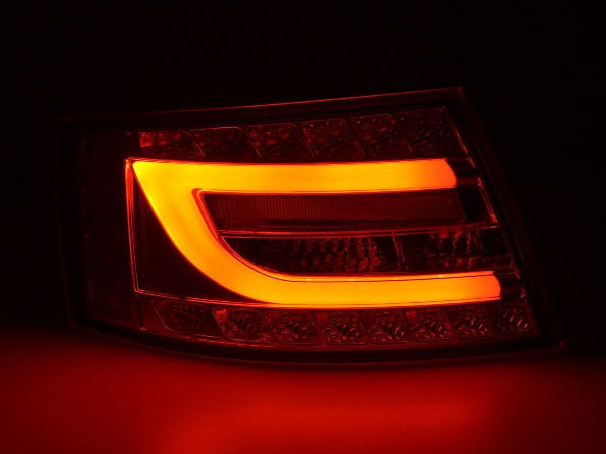 Audi A6 (C6/4F) Sedan Chrome Clear LED Taillights Set (2004-2008) - K2 Industries