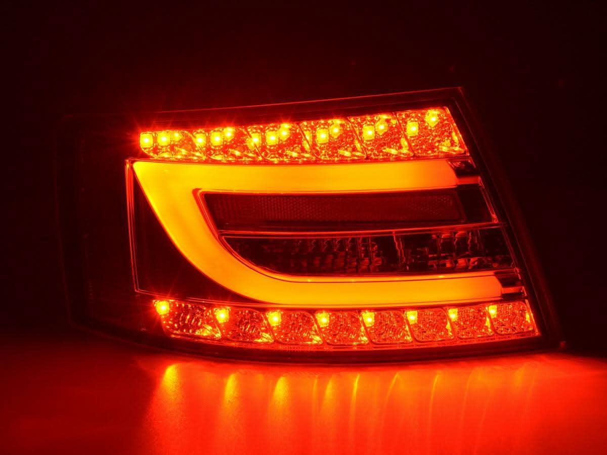 Audi A6 (C6/4F) Sedan Chrome Clear LED Taillights Set (2004-2008) - K2 Industries