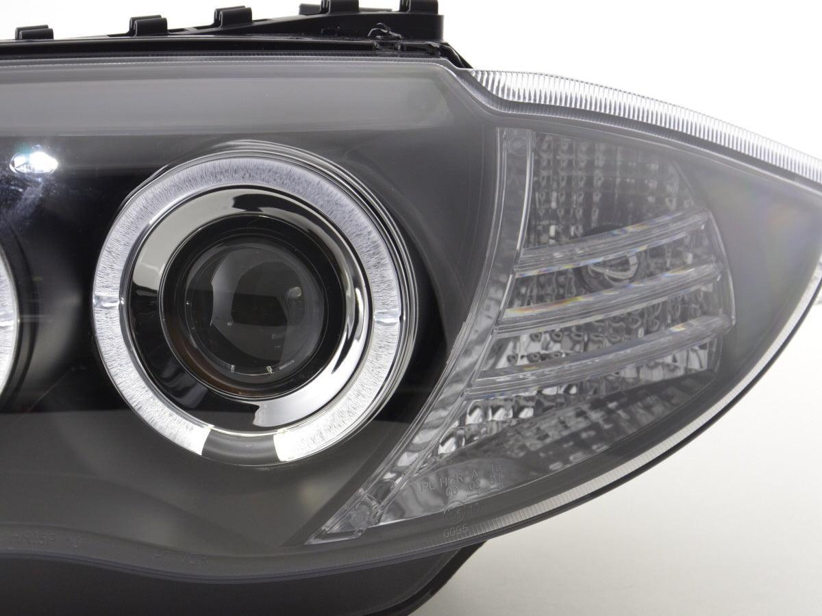 BMW 1-series E81 E82 E87 E88 Black Angel Eyes Headlight Set (2004-2011) - K2 Industries