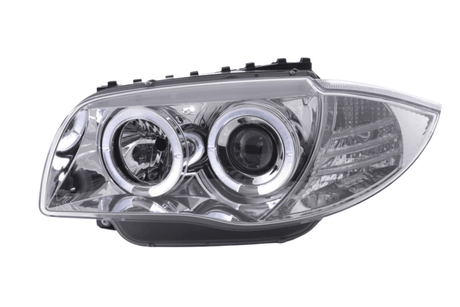 BMW 1-series E81 E82 E87 E88 Chrome Angel Eyes Headlight Set (2004 to 2011) - K2 Industries