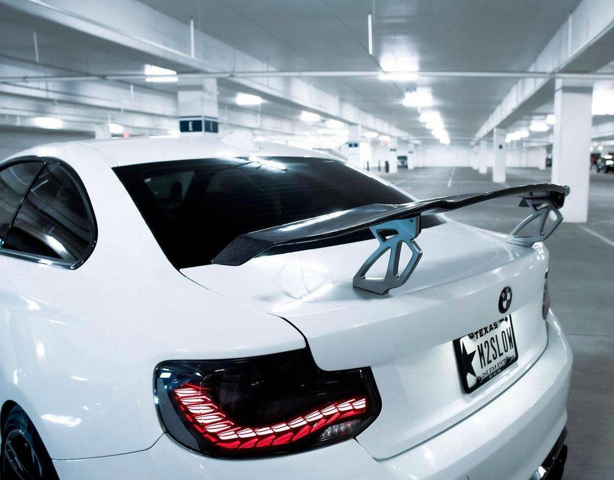BMW 2-Series & M2 (F22 F23 F87) Red and Black Dragon Scale OLED Tail Lights - K2 Industries