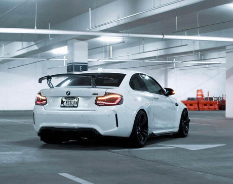 BMW 2-Series & M2 (F22 F23 F87) Red and Black Dragon Scale OLED Tail Lights - K2 Industries