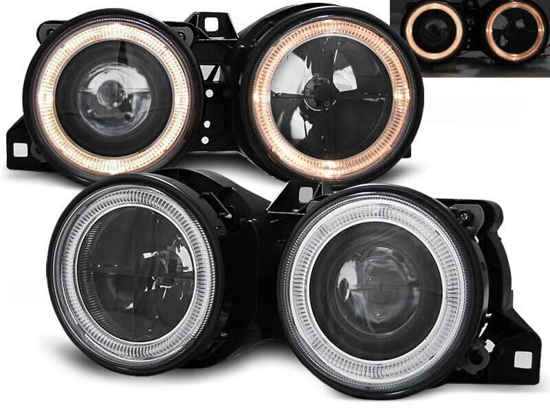 BMW 3-series E30 2/4 door. Black Angel Eyes Headlight Set (1987-1991) - K2 Industries