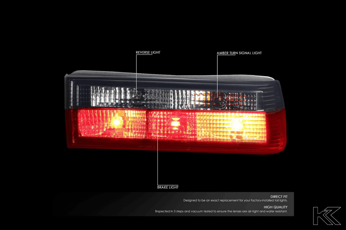 BMW 3-Series E30 Red/ Smoked Tail Lights - Pre Facelift (1982-1987) - K2 Industries