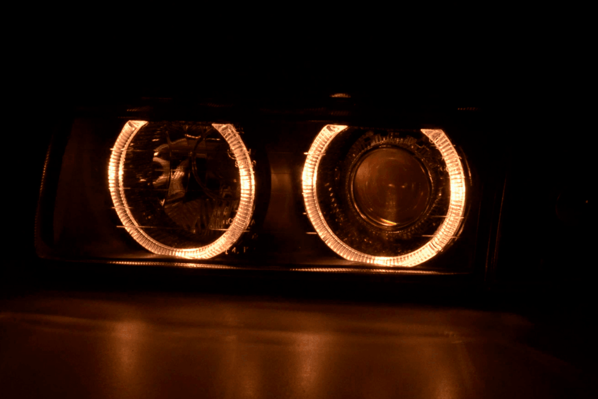 BMW 3-series E36 Coupe/Convertible Black Angel Eye Headlights (1992-1998) - K2 Industries