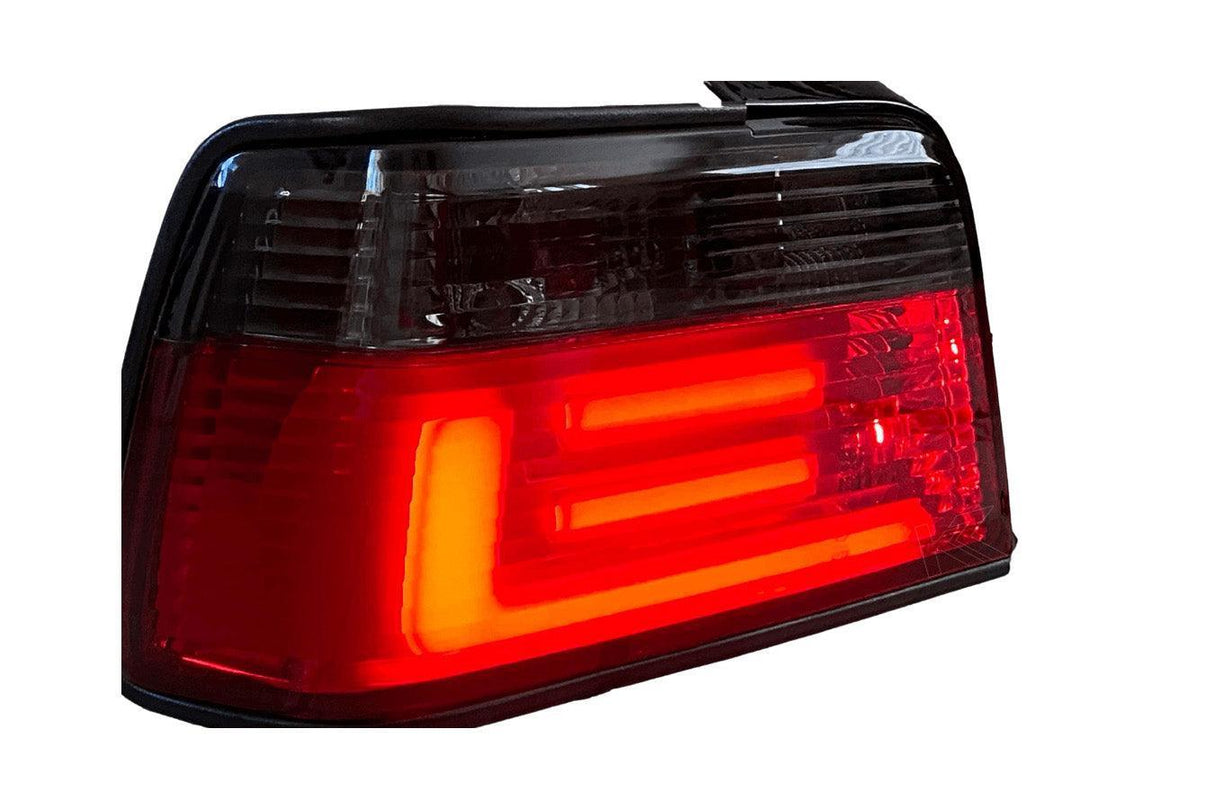 BMW 3 Series E36 Sedan JDM Red/Smoke LED BAR Tail Lights (1991-1998) - K2 Industries