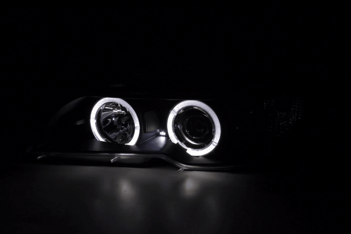 BMW 3-series E46 Coupe/Convertible Black Xenon Angel Eyes Headlights (2003-2005) - K2 Industries