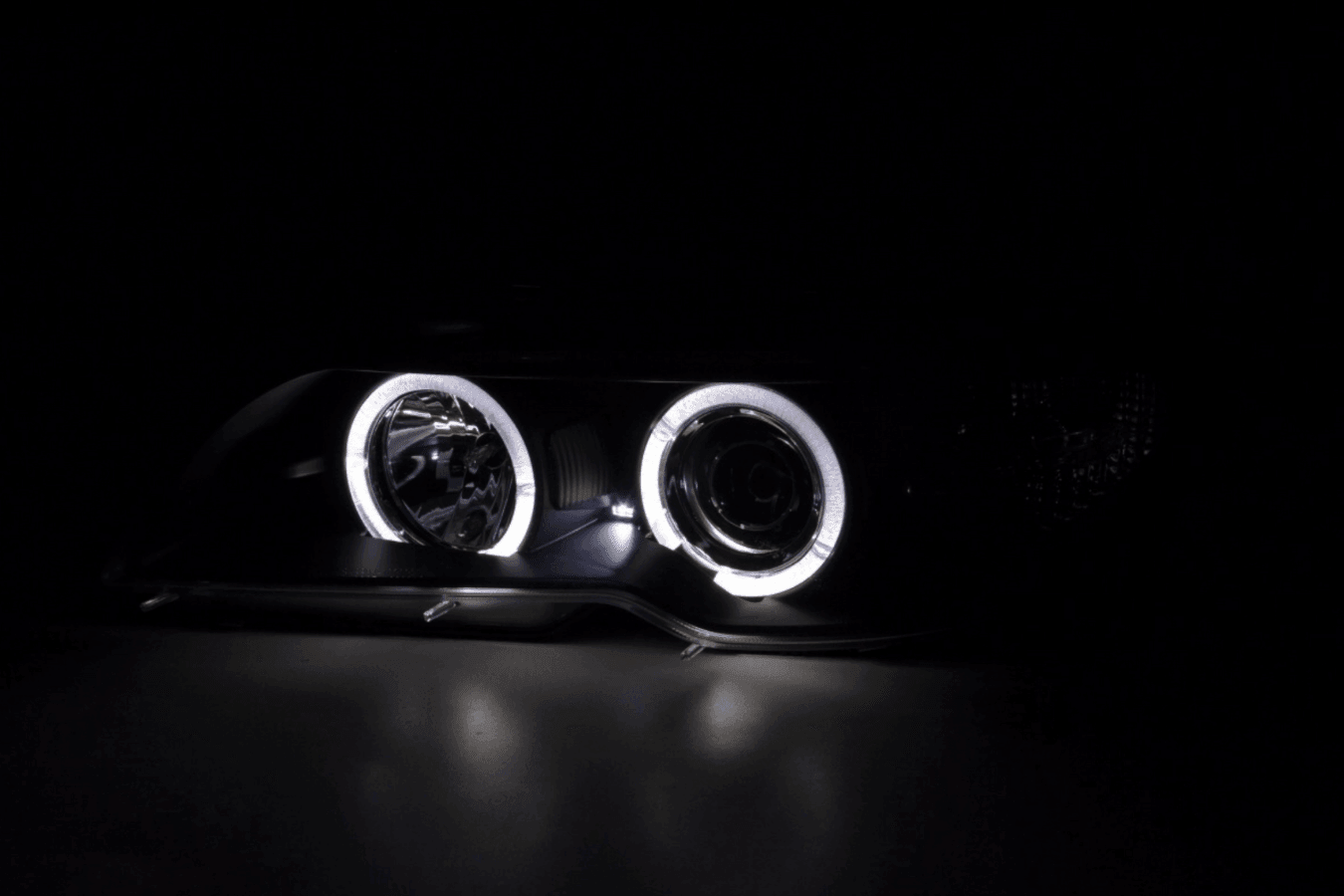 BMW 3-series E46 Coupe/Convertible Black Xenon Angel Eyes Headlights (2003-2005) - K2 Industries