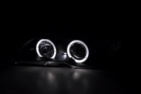 BMW 3-series E46 Coupe/Convertible Black Xenon Angel Eyes Headlights (2003-2005) - K2 Industries