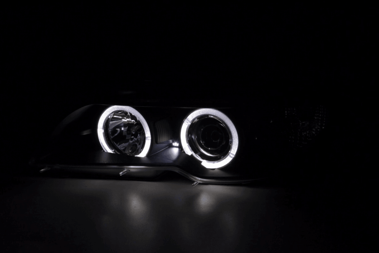 BMW 3-series E46 Coupe/Convertible Black Xenon Angel Eyes Headlights (2003-2005) - K2 Industries