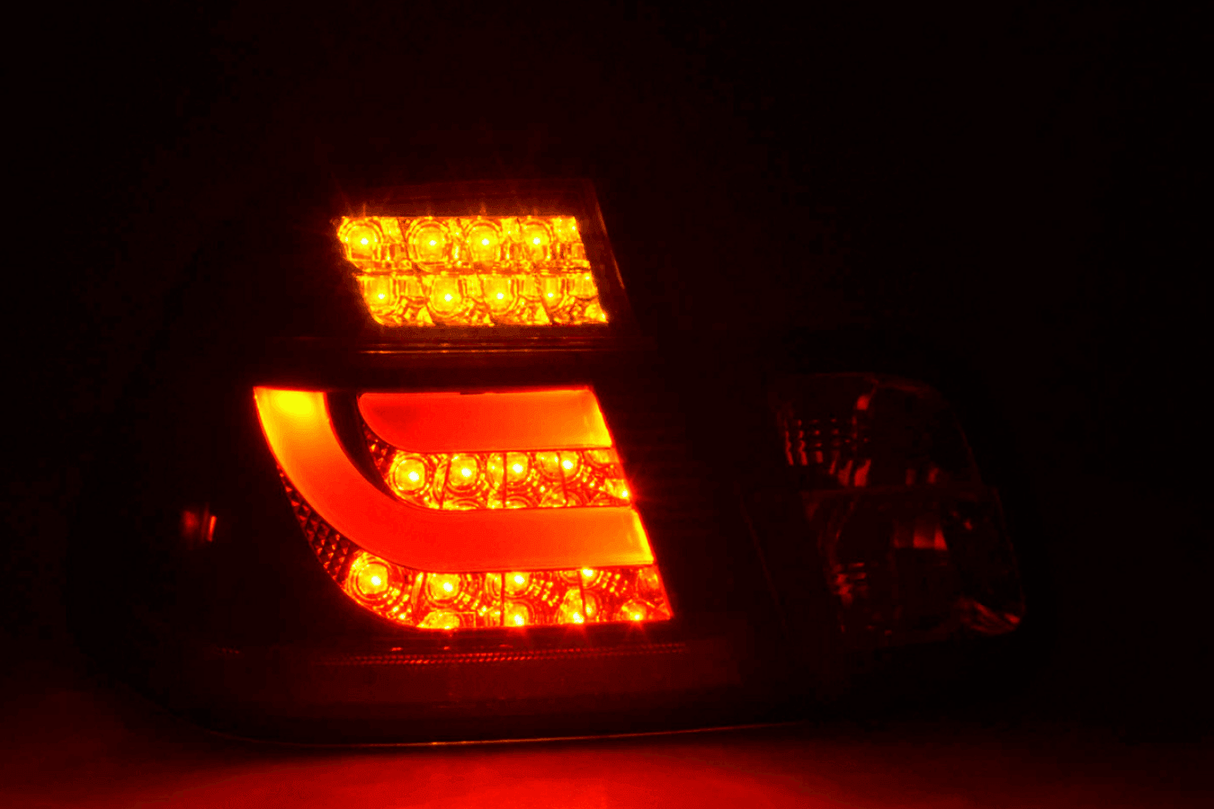 BMW 3-series E46 Sedan Black Clear LED LightBar Taillights Set (1998-2001) - K2 Industries