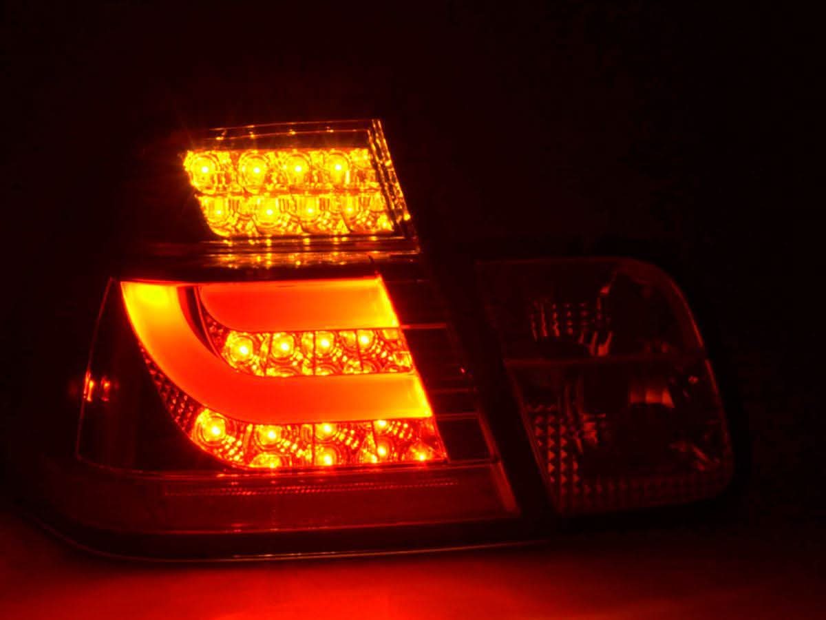 BMW 3-Series E46 Sedan Chrome LED LightBar Taillights - Pre Face Lift (1998-2001) - K2 Industries