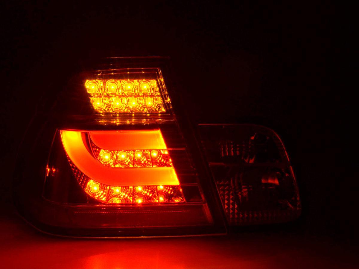BMW 3-series E46 Sedan Chrome/Clear LED LightBar Taillights Set- Facelift (2002-2005) - K2 Industries