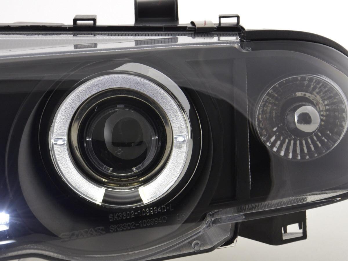BMW 3-series E46 Sedan/Touring Black Angel Eyes Headlight Set (1998-2001) - K2 Industries