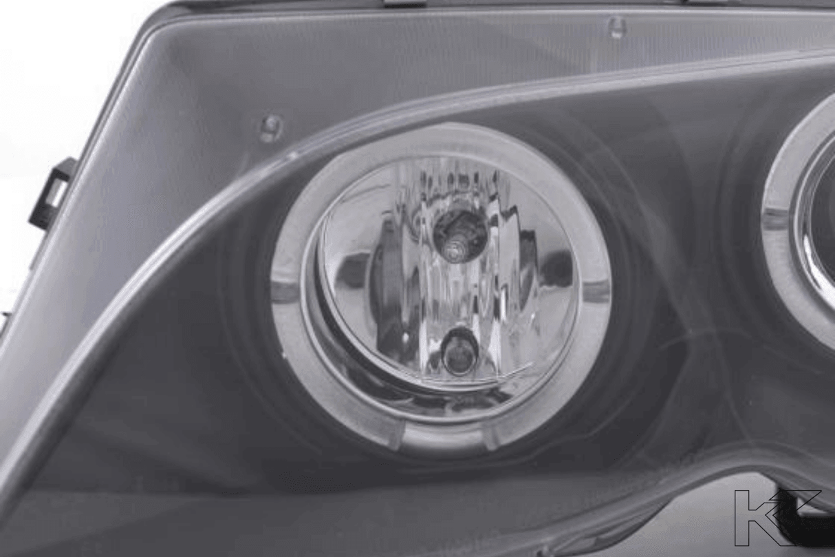 BMW 3-series E46 Sedan/Touring Black Angel Eyes Headlight Set (2002-2005) - K2 Industries