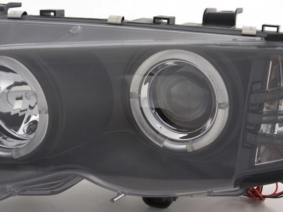 BMW 3-series E46 Sedan/Touring Black Angel Eyes Headlight Set (2002-2005) - K2 Industries
