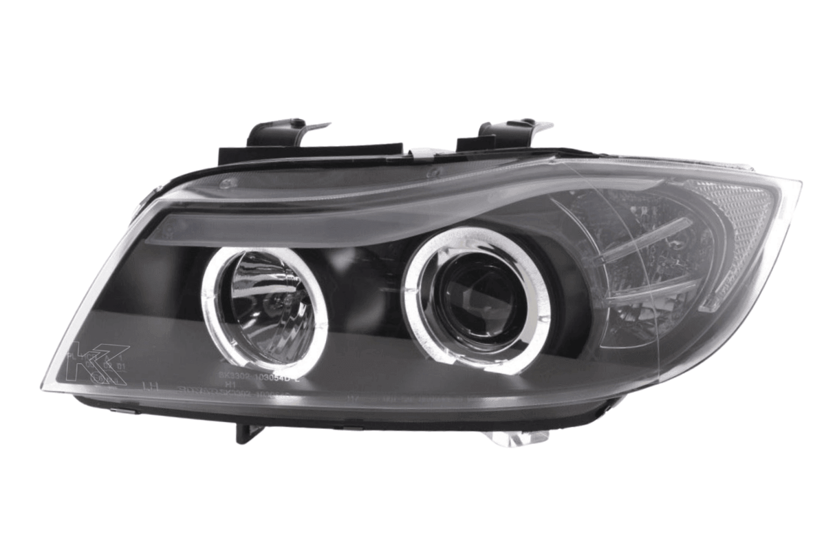 BMW 3-series E90 E91 Black Angel Eyes LED Headlight Set (2005-2012) - K2 Industries