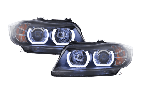 BMW 3 Series E90 /E91 Black LED U BAR Headlights (2005 - 2012) - K2 Industries