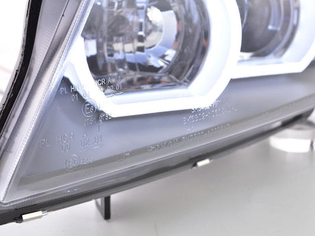 BMW 3 Series E90 /E91 Black LED U BAR Headlights (2005 - 2012) - K2 Industries