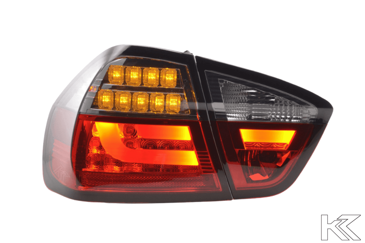 BMW 3-Series E90 Sedan Red/Smoked LED Bar Taillights (2005-2008) - K2 Industries