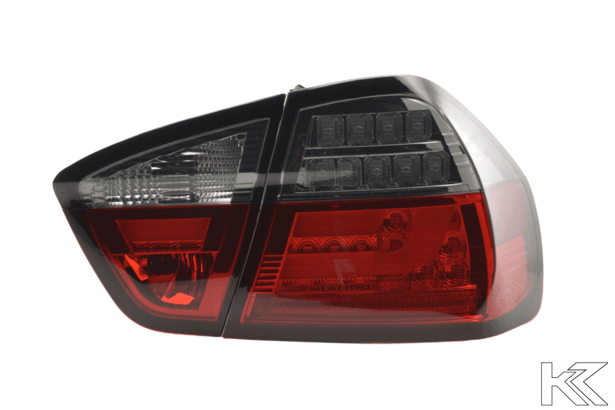 BMW 3-Series E90 Sedan Red/Smoked LED Bar Taillights (2005-2008) - K2 Industries