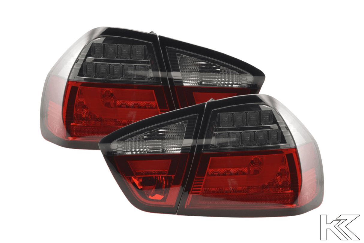 BMW 3-Series E90 Sedan Red/Smoked LED Bar Taillights (2005-2008) - K2 Industries