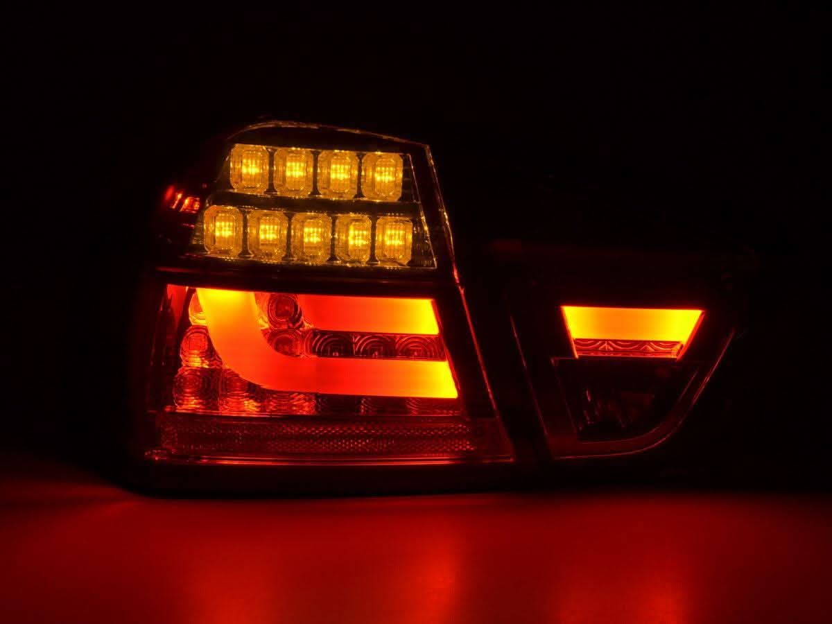 BMW 3-Series E90 Sedan Red/Smoked LED Bar Taillights (2005-2008) - K2 Industries