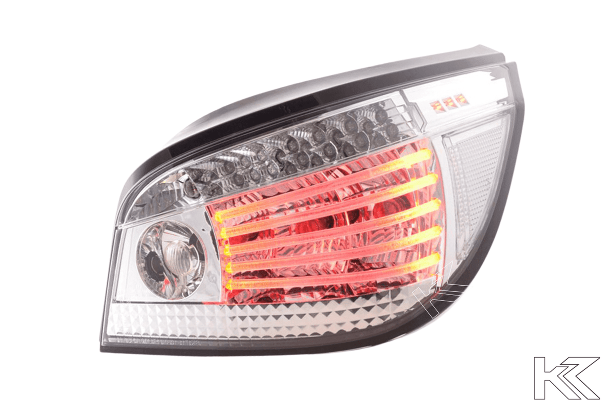 BMW 5-series E60 Sedan Chrome Clear LED Taillights Set (2004-2007) - K2 Industries