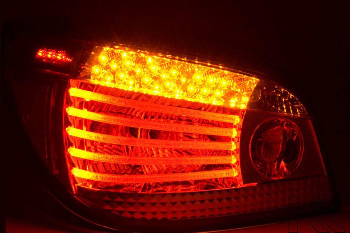BMW 5-series E60 Sedan Chrome Clear LED Taillights Set (2004-2007) - K2 Industries