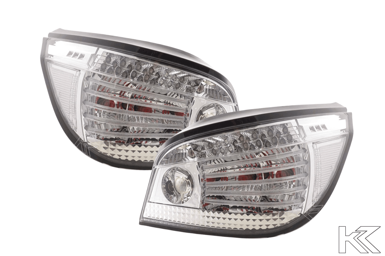 BMW 5-series E60 Sedan Chrome Clear LED Taillights Set (2007-2009) - K2 Industries