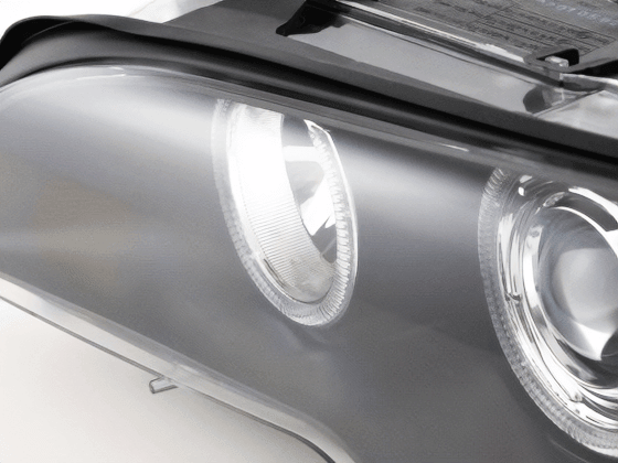 BMW E46 3-Series Coupe Black OE+ Angel Eyes Headlights - (2002-2005) - K2 Industries