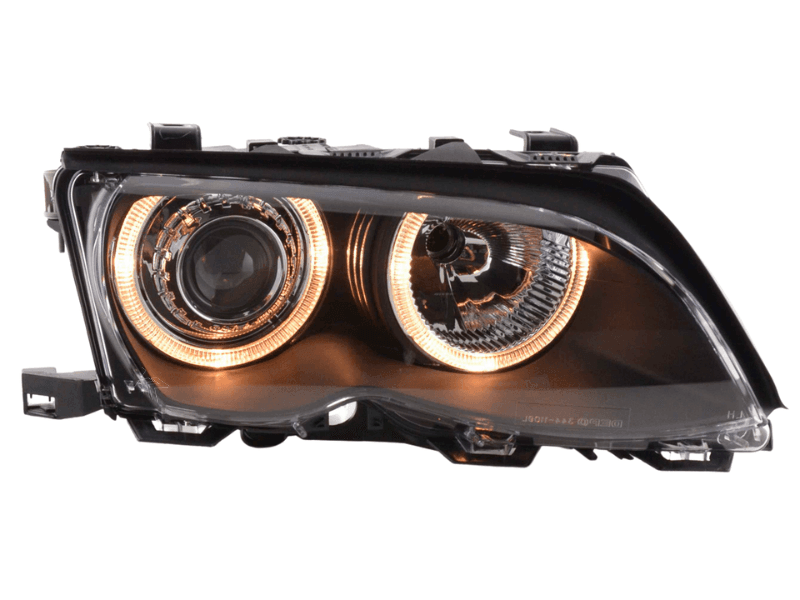 BMW E46 3-Series Sedan Black OE+ Angel Eyes Headlights - (2003-2006) - K2 Industries