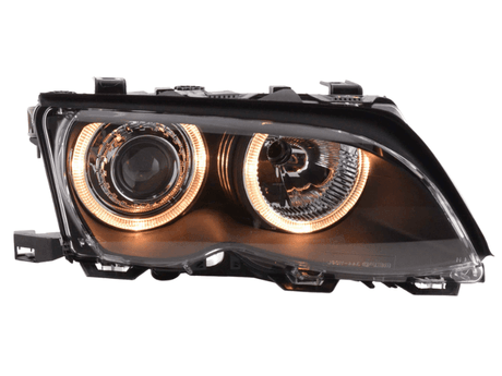BMW E46 3-Series Sedan Black OE+ Angel Eyes Headlights - (2003-2006) - K2 Industries