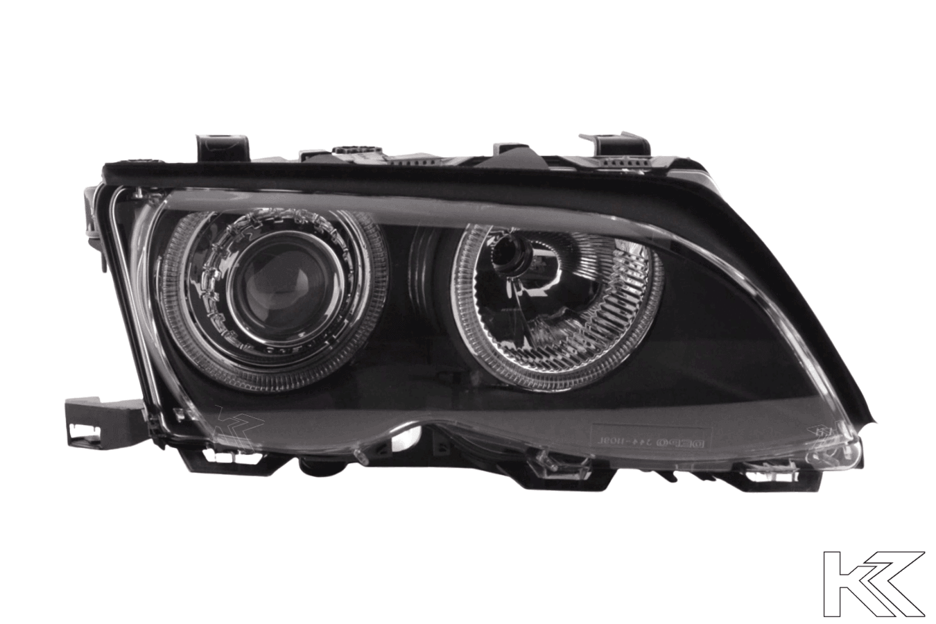BMW E46 3-Series Sedan Black OE+ Angel Eyes Headlights - (2003-2006) - K2 Industries