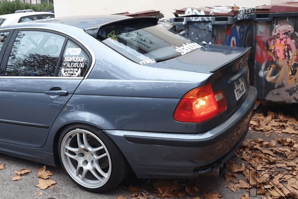 BMW E46 Sedan Series 3 Black HM Roof Spoiler (1998 - 2006) - K2 Industries