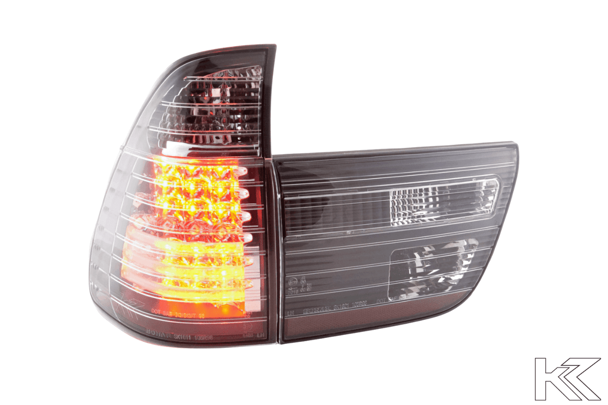 BMW X5 E53 Black / Clear LED Tail Lights (1998-2002) - K2 Industries