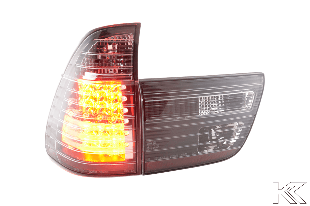 BMW X5 E53 Black / Clear LED Tail Lights (1998-2002) - K2 Industries