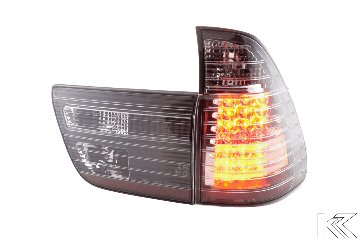 BMW X5 E53 Black / Clear LED Tail Lights (1998-2002) - K2 Industries