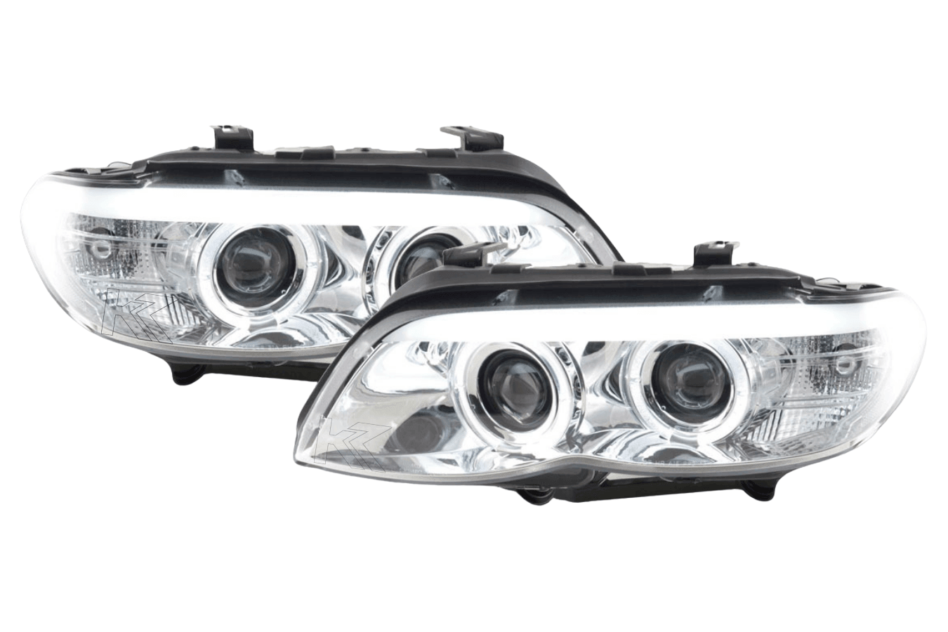 BMW X5 E53 Chrome Angel Eye LED Head Lights (2003-2006) - K2 Industries