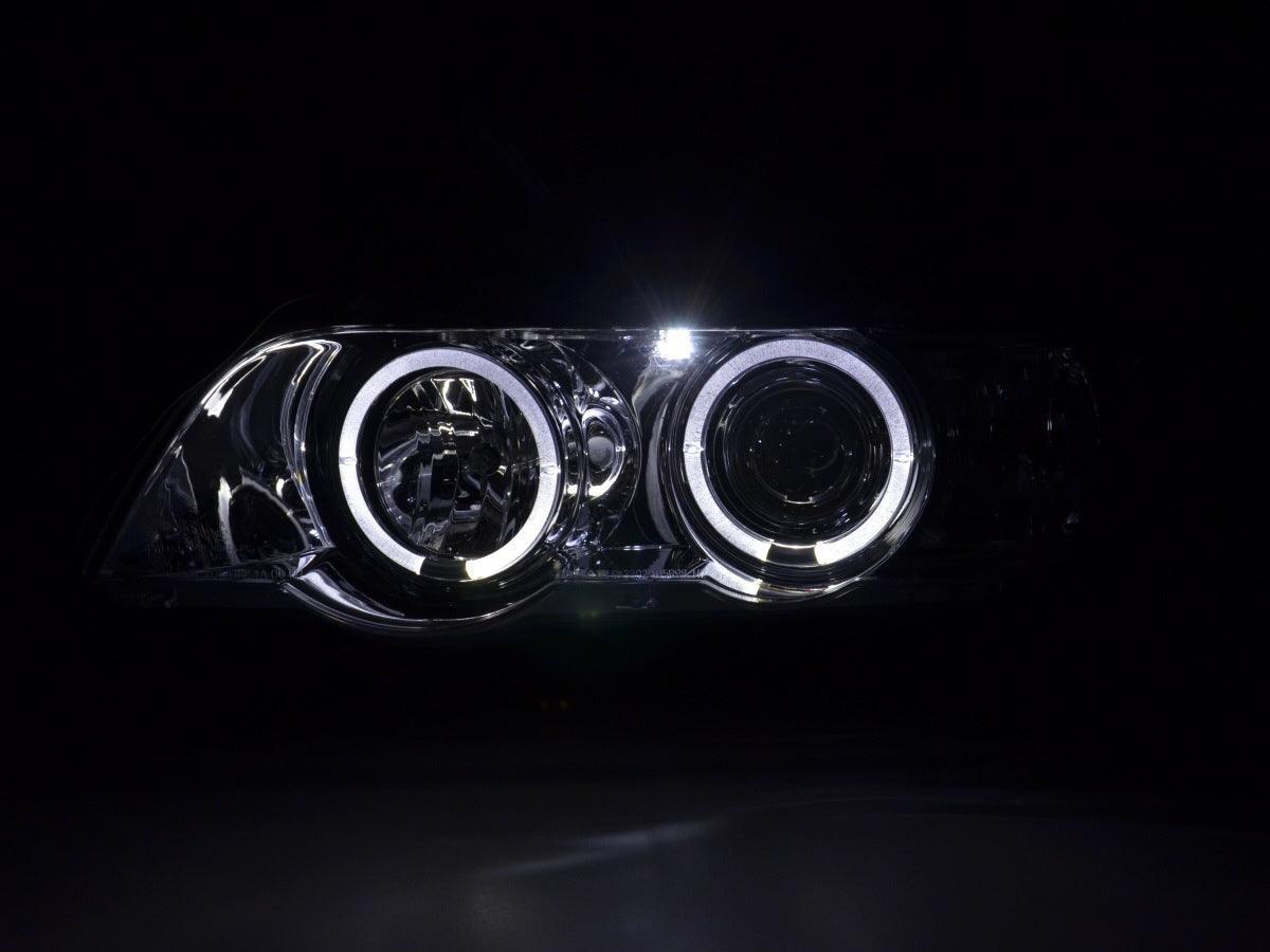 BMW X5 E53 Chrome Angel Eyes LED Headlight Set (1998-2002) - K2 Industries