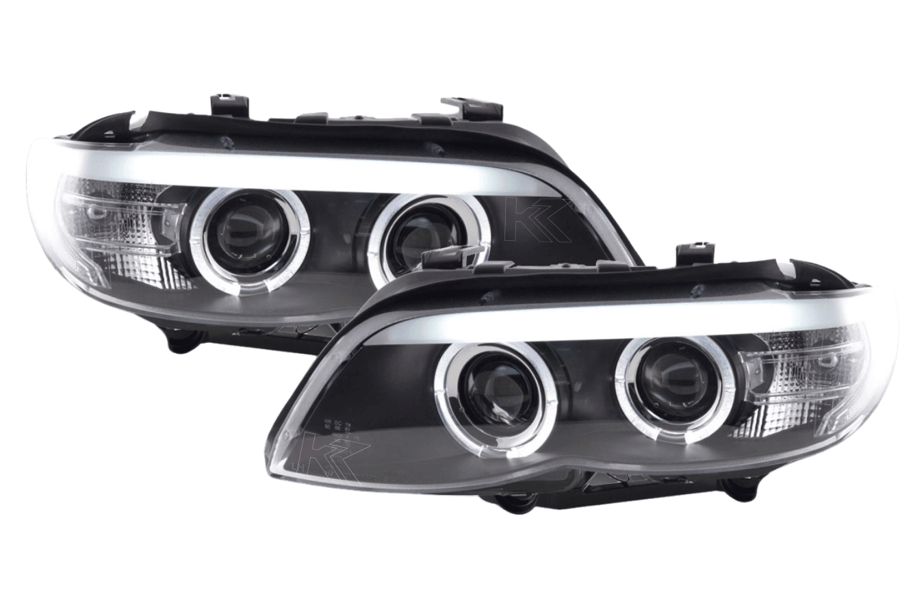 BMW X5 E53 Xenon Black Angel Eye LED Headlights (2003-2006) - K2 Industries