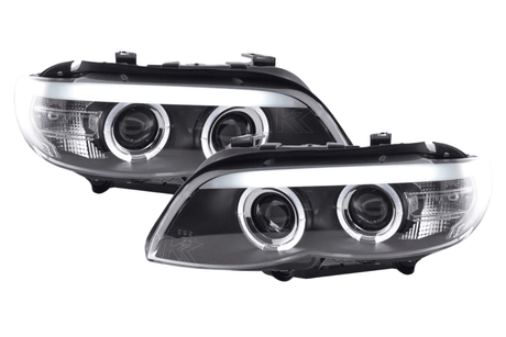 BMW X5 E53 Xenon Black Angel Eye LED Headlights (2003-2006) - K2 Industries